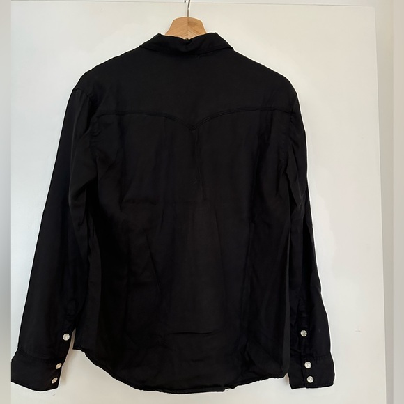 Aritzia Wilfred Free Black Western Snap Button Down Shirt (XS) - Picture 2 of 10